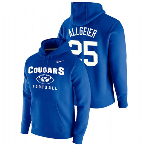Men's BYU Cougars Tyler Allgeier Royal Oopty Oop Pullover Football Hoodie