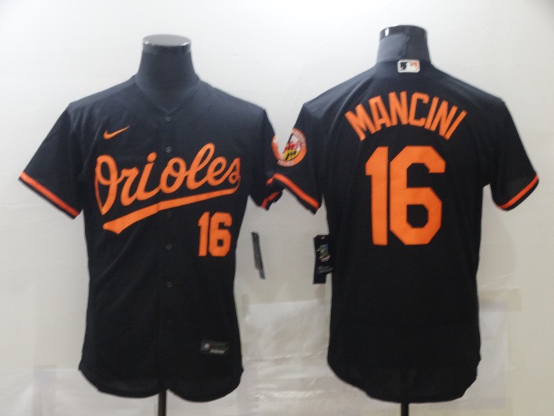 Men's Baltimore Orioles #16 Trey Mancini Nike Black Alternate Stitched Flex base Jerseys