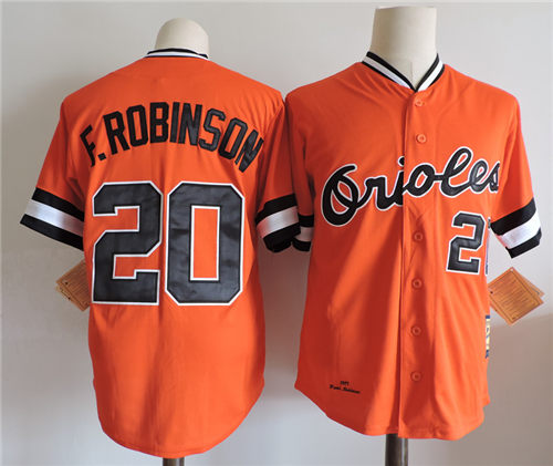 Men's Baltimore Orioles #20 FRANK ROBINSON 1971 Orange Majestic Cooperstown Alternate