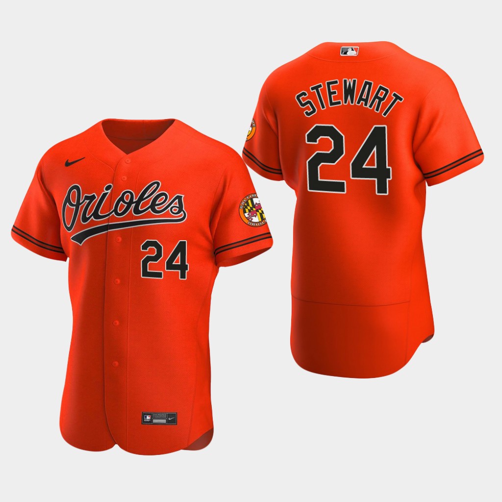 Men's Baltimore Orioles #24 DJ Stewart Nike Orange Alternate Flexbase Jersey