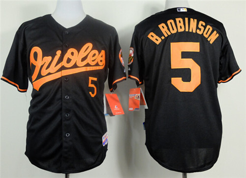 Men's Baltimore Orioles #5 Brooks Robinson Black Cool Base Jerseys