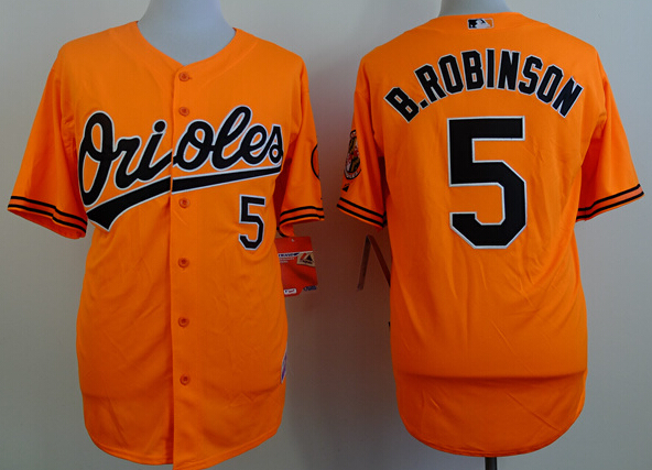 Men's Baltimore Orioles #5 Brooks Robinson Orange Cool Base Jersey