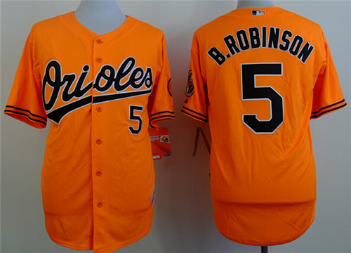 Men's Baltimore Orioles #5 Brooks Robinson Orange Cool Base Jerseys
