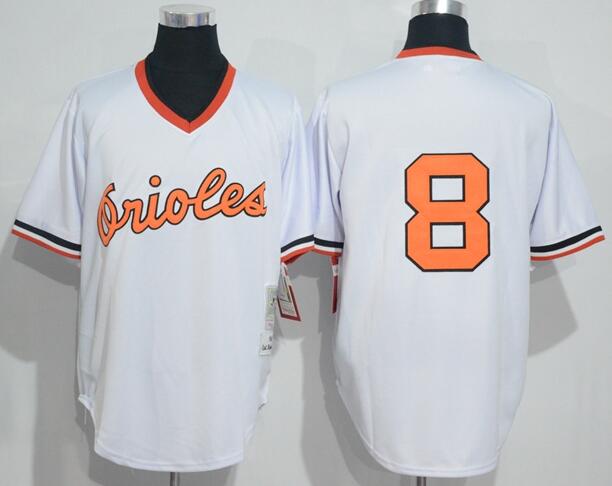 Men's Baltimore Orioles #8 Cal Ripken White Pullover Throwback Jerseys By Mitchell & Ness