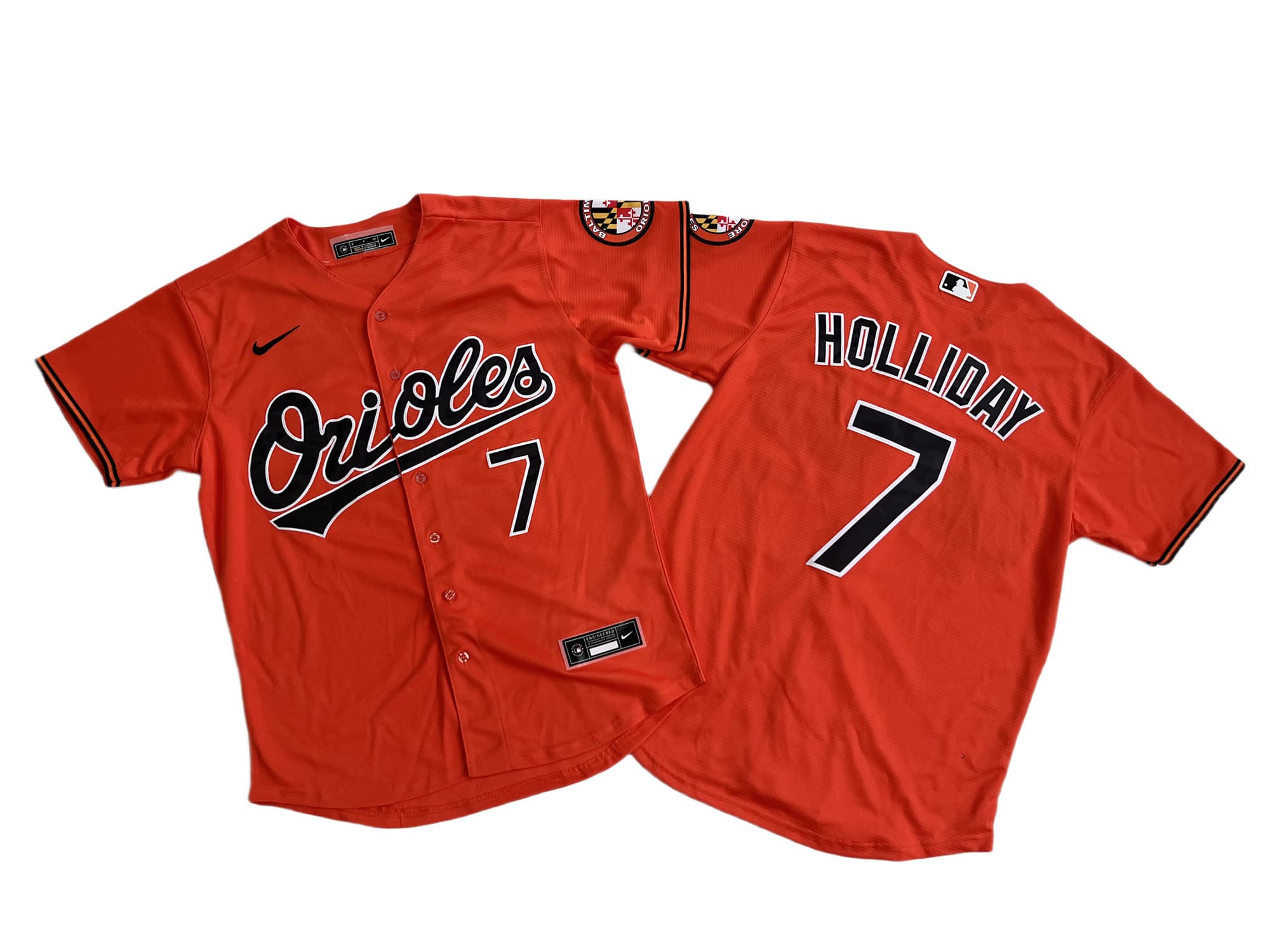 Men's Baltimore Orioles 7# Jackson Holliday Nike Orange Limited Player Jersey