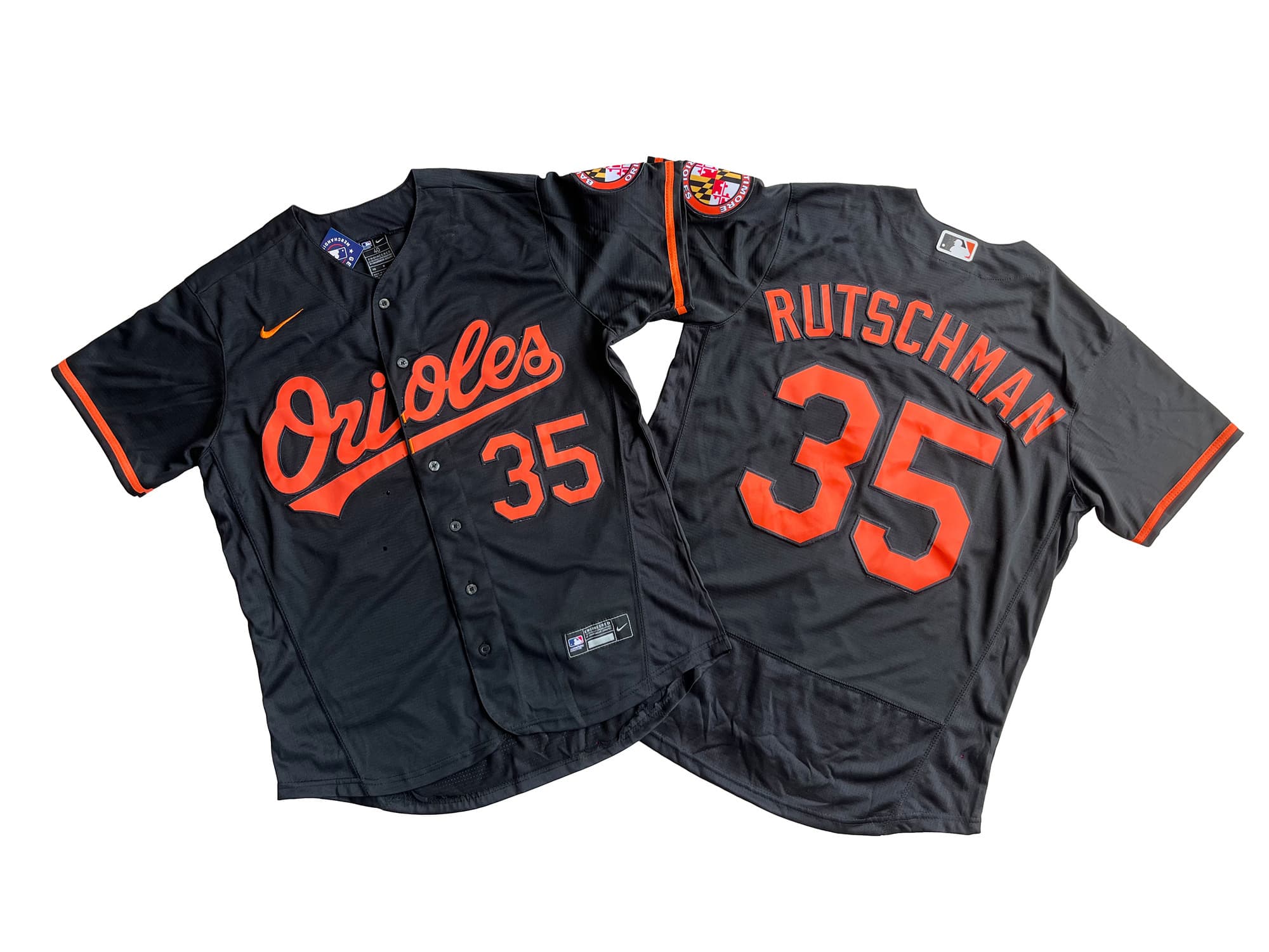 Men's Baltimore Orioles Adley Rutschman Flexbase Nike Royal Black Jersey