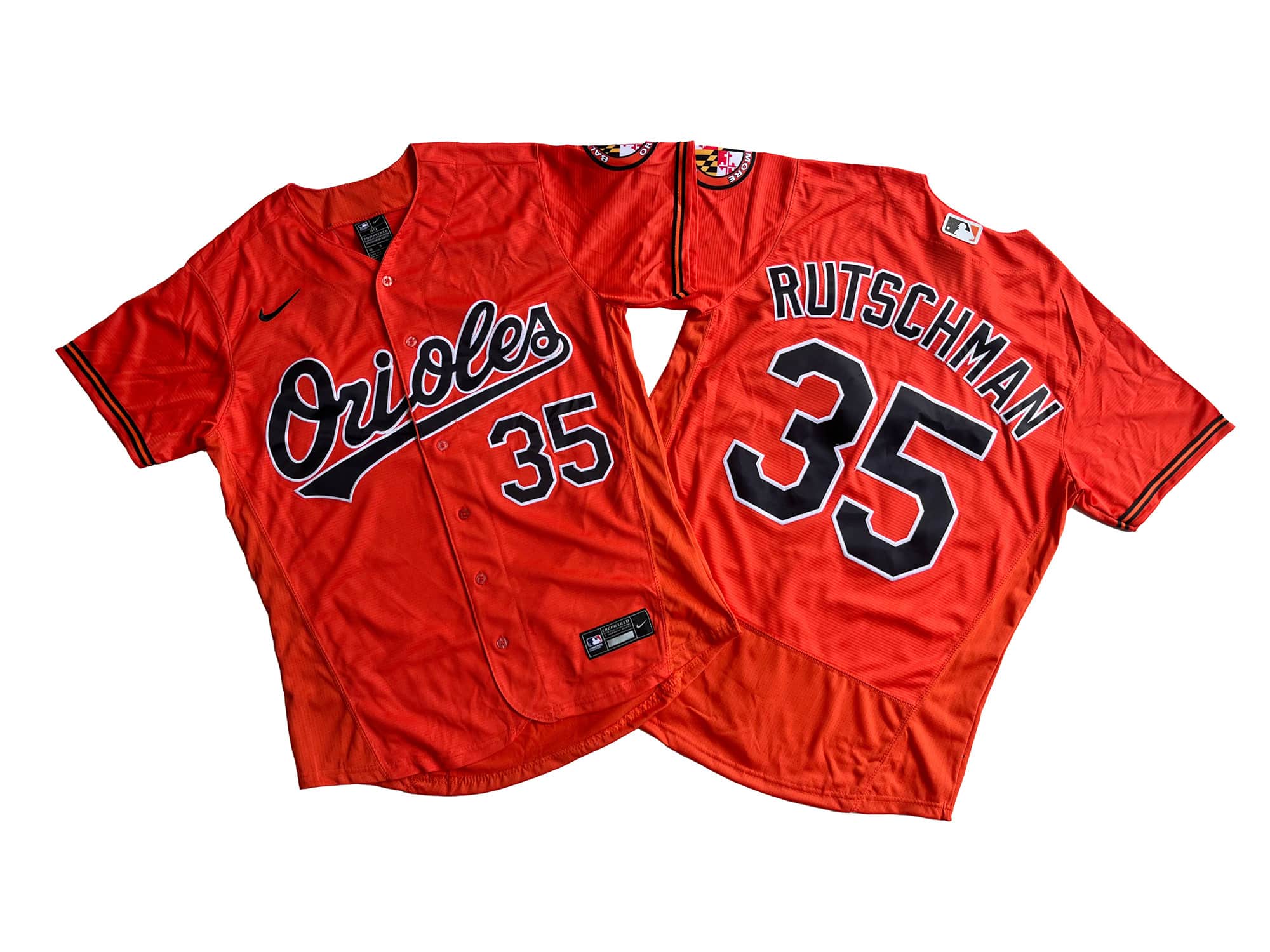 Men's Baltimore Orioles Adley Rutschman Flexbase Nike Royal Orange Jersey