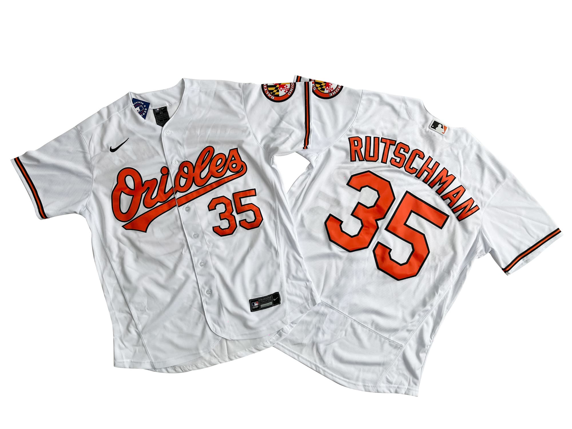Men's Baltimore Orioles Adley Rutschman Flexbase Nike Royal White Jersey