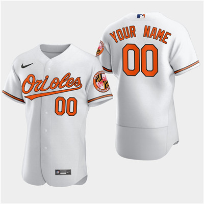 Men's Baltimore Orioles Custom Nike Flexbase White Jersey