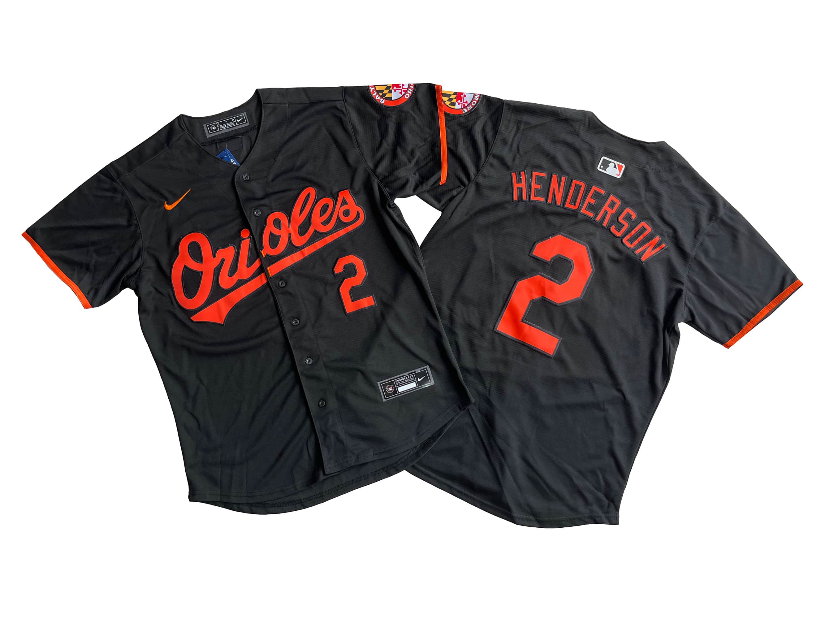 Men's Baltimore Orioles Gunnar Henderson Nike Black Limited Player Jersey.