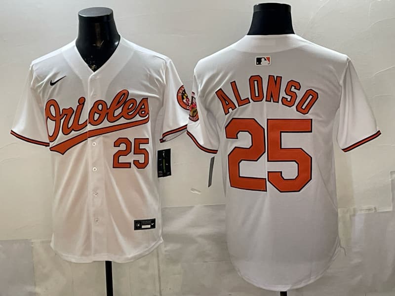 Men's Baltimore Orioles Pete Alonso Nike White Home Replica Jersey