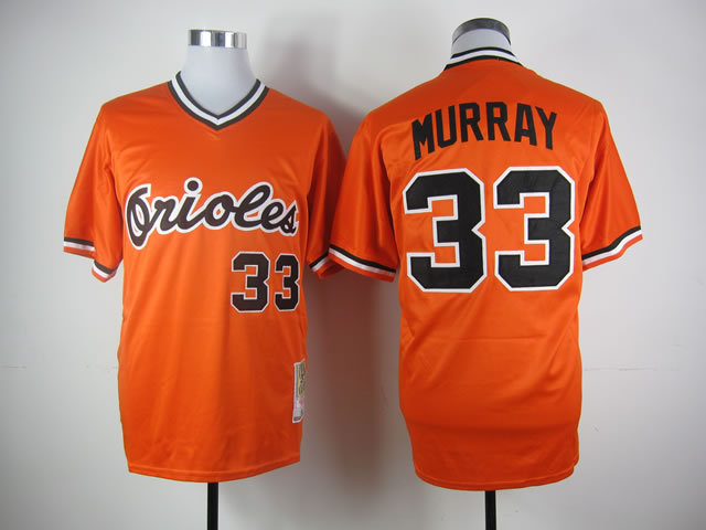 Men's Baltimore Orioles Retired Player #33 Eddie Murray Orange Mitchell&Ness Throwback