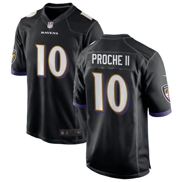 Men's Baltimore Ravens #10 James Proche II Nike Black Vapor Limited Jersey