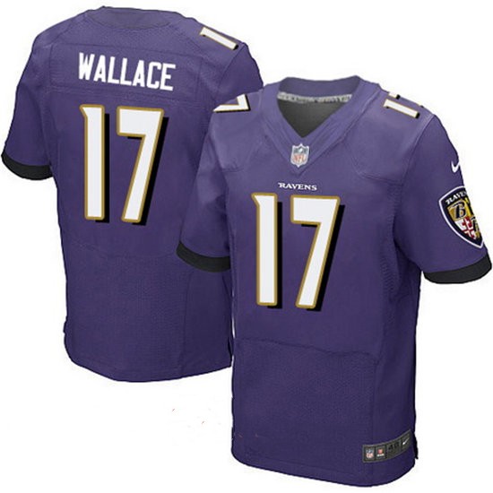 Men's Baltimore Ravens #17 Mike Wallace Purple Team Color Stitched NFL Nike Elite Jersey