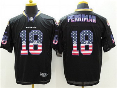 Men's Baltimore Ravens #18 Breshad Perriman Black USA Flag Fashion NFL Nike Elite Stitched Jersey