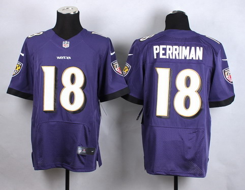 Men's Baltimore Ravens #18 Breshad Perriman Nike Purple Elite Stitched Jersey