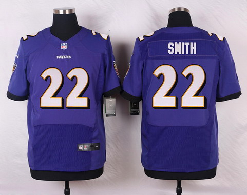 Men's Baltimore Ravens #22 Jimmy Smith Purple Nik Elite Stitched Jersey