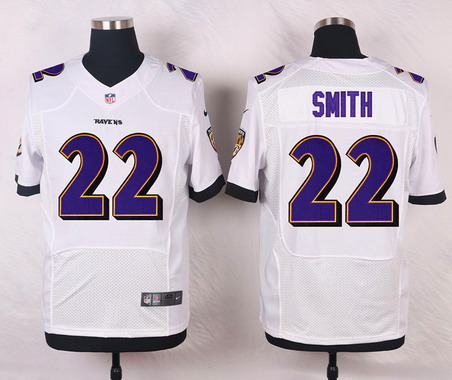 Men's Baltimore Ravens #22 Jimmy Smith White Road NFL Nike Elite Stitched Jersey
