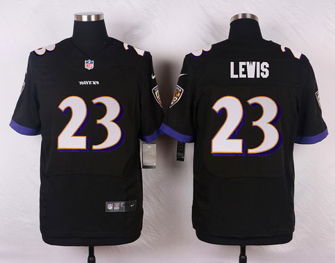 Men's Baltimore Ravens #23 Kendrick Lewis Black Alternate NFL Nike Elite Stitched Jersey