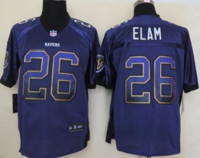 Men's Baltimore Ravens #26 Matt Elam 2013 Nik Drift Fashion Purple Elite Stitched Jersey