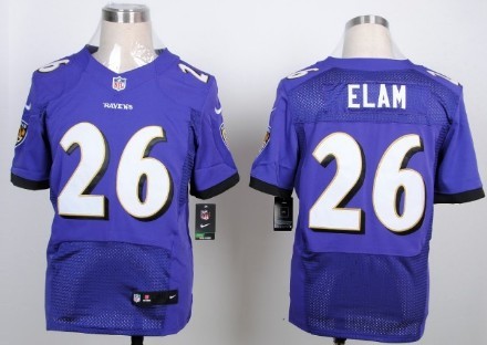 Men's Baltimore Ravens #26 Matt Elam Purple Nik Elite Stitched Jersey