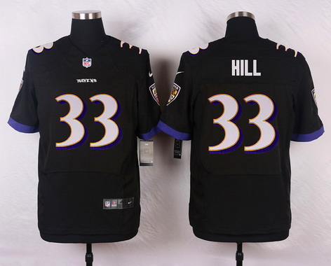 Men's Baltimore Ravens #33 Will Hill Black Alternate NFL Nike Elite Stitched Jersey