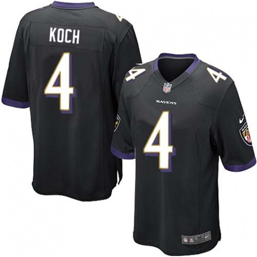 Men's Baltimore Ravens #4 Sam Koch Black Nik Elit Jersey