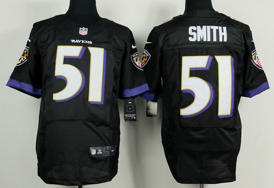 Men's Baltimore Ravens #51 Daryl Smith Black 2013 Nik Elite Stitched Jersey