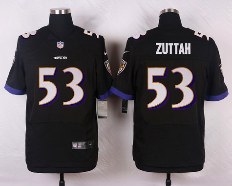 Men's Baltimore Ravens #53 Jeremy Zuttah Black Alternate NFL Nike Elite Stitched Jersey