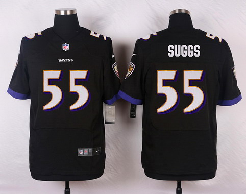 Men's Baltimore Ravens #55 Terrell Suggs Black 2013 Nik Elite Stitched Jersey