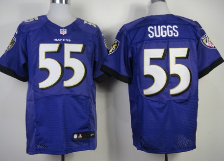 Men's Baltimore Ravens #55 Terrell Suggs Purple 2013 Nik Elite Stitched Jersey