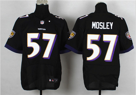 Men's Baltimore Ravens #57 C.J. Mosley Black 2013 Nik Elite Stitched Jersey