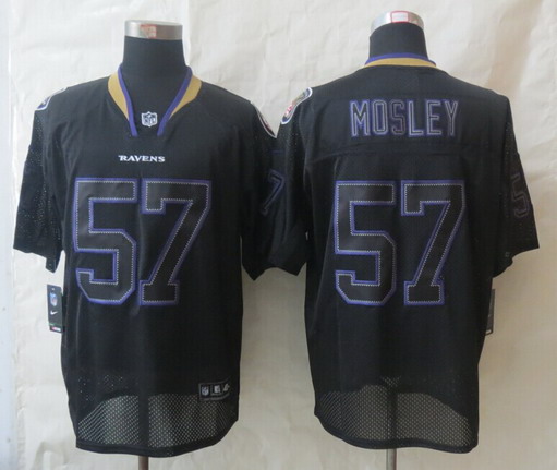Men's Baltimore Ravens #57 C.J. Mosley Lights Out Black Nik Elite Stitched Jersey