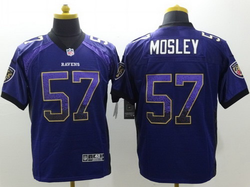 Men's Baltimore Ravens #57 C.J. Mosley Nike Drift Fashion Purple Elite Stitched Jersey