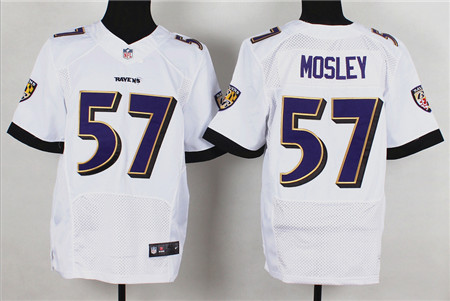 Men's Baltimore Ravens #57 C.J. Mosley White 2013 Nik Elite Jersey