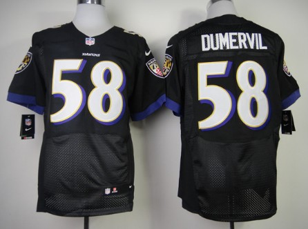 Men's Baltimore Ravens #58 Elvis Dumervil Nik Elite Stitched  Jersey