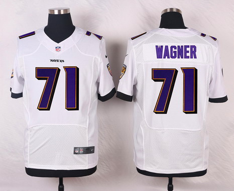 Men's Baltimore Ravens #71 Rick Wagner White Road NFL Nike Elite Jersey