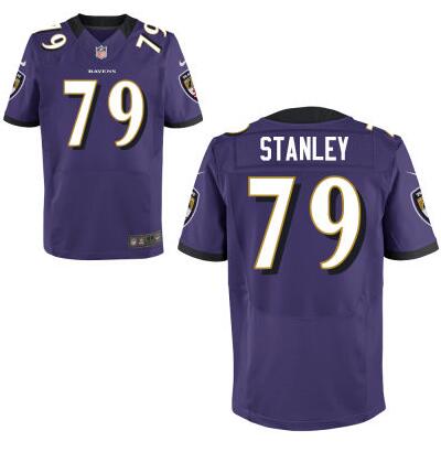 Men's Baltimore Ravens #79 Ronnie Stanley Nike Purple Elite 2016 Draft Pick Jersey