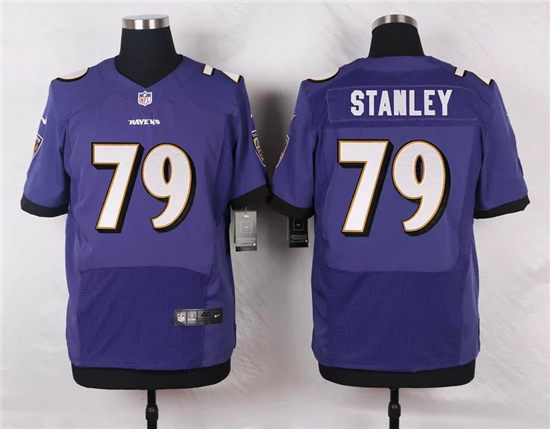 Men's Baltimore Ravens #79 Ronnie Stanley Nike Purple Elite 2016 Draft Pick Stitched Jersey