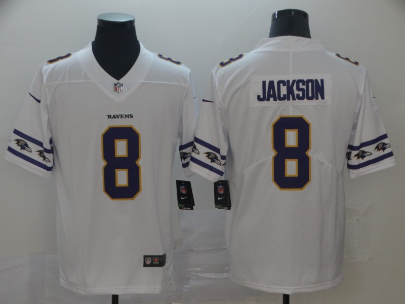 Men's Baltimore Ravens #8 Lamar Jackson Nike NFL team logo cool edition Stitched jerseys