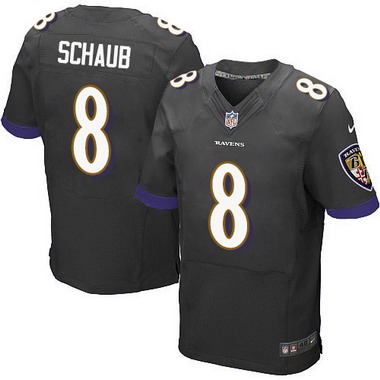 Men's Baltimore Ravens #8 Matt Schaub Black Alternate NFL Nike Elite Jerse