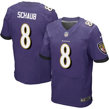 Men's Baltimore Ravens #8 Matt Schaub Purple Team Color NFL Nike Elite Jerse