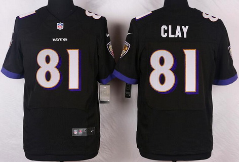 Men's Baltimore Ravens #81 Kaelin Clay Black Alternate NFL Nike Elite Stitched Jersey