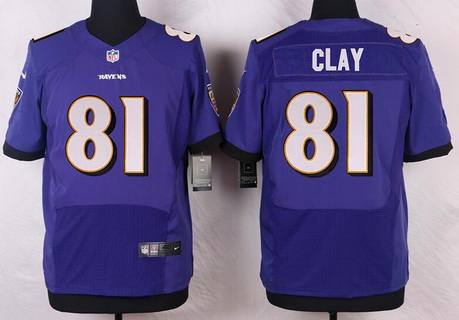Men's Baltimore Ravens #81 Kaelin Clay Purple Team Color NFL Nike Elite Stitched Jersey