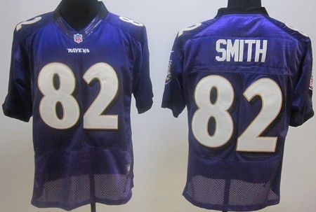 Men's Baltimore Ravens #82 Torrey Smith Purple Nik Elite Stitched Jersey