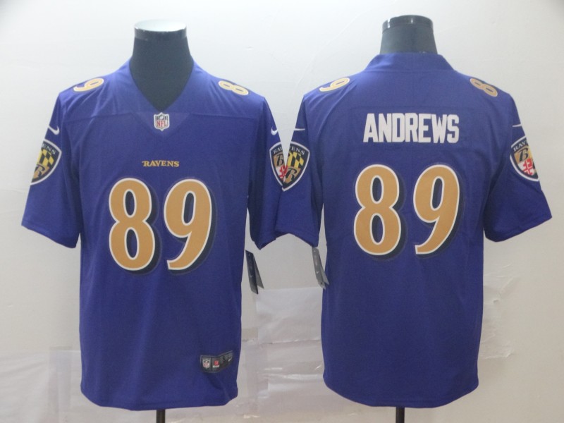 Men's Baltimore Ravens #89 Mark Andrews Nike Purple Color Rush Player Limited Football Jersey