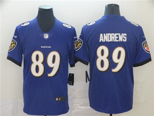 Men's Baltimore Ravens #89 Mark Andrews Nike Purple Vapor Elite Player Jersey