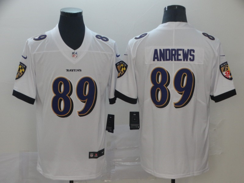 Men's Baltimore Ravens #89 Mark Andrews Nike White Player Limited Football Jersey