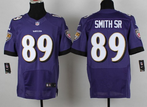 Men's Baltimore Ravens #89 Steve Smith Sr Purple Nik Elite Stitched Jersey