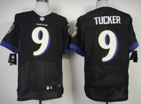 Men's Baltimore Ravens #9 Justin Tucker Black 2013 Nik Elite Stitched Jersey